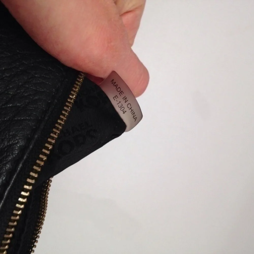 MICHAEL KORS black leather wristlet wallet